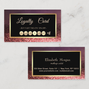 Elegant Gold Frame Glitter Bokeh Loyalty Card