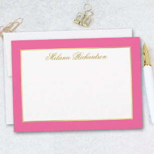 Elegant Gold Frame Hot Pink - Choose Size - Card