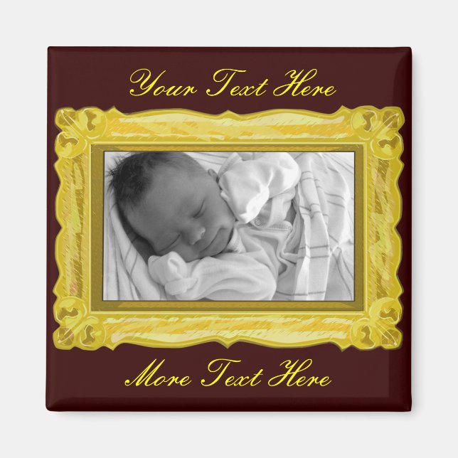 Elegant Gold Frame Magnet (Front)