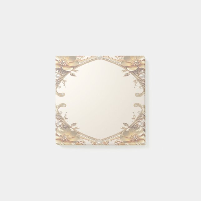 Elegant Gold Frame Post it Notes (Front)