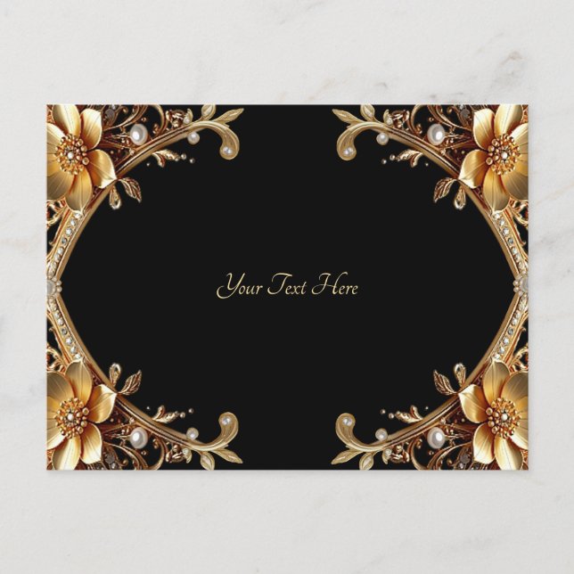 Elegant Gold Frame Postcard (Front)