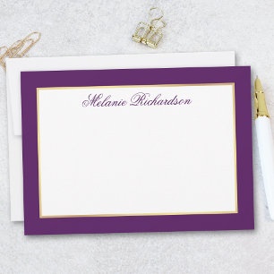 Elegant Gold Frame Purple - Choose Size - Card