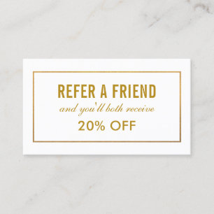 Elegant Gold Frame Referral Business Card