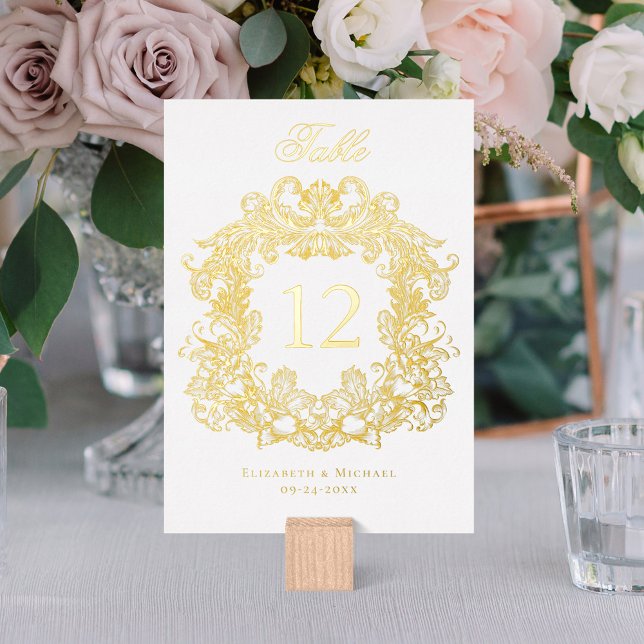 Elegant Gold Frame Vintage Wedding Table Number (Creator Uploaded)