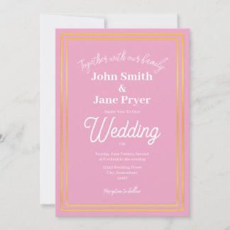Elegant Gold Frame Wedding Invitation