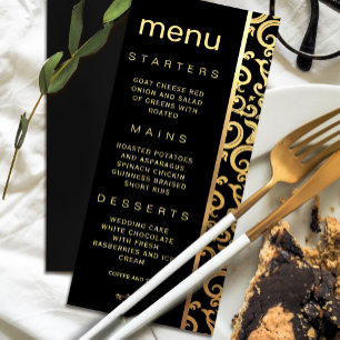 Elegant gold Frame Wedding Menu Invitation