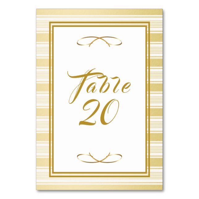 Elegant Gold Framed Wedding Table Number (Front)