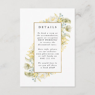 Elegant Gold Framed Wildflower Edging Wedding Enclosure Card