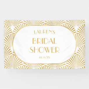 Elegant Gold Geometric Art Deco Bridal Shower Banner