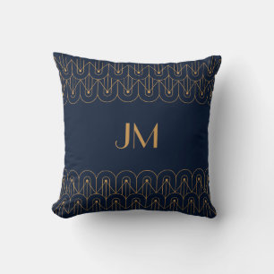 Elegant gold geometric Art Deco design Cushion