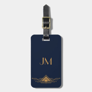Elegant gold geometric Art Deco design Luggage Tag