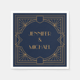 Elegant gold geometric Art Deco design  Napkin