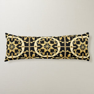 Elegant Gold Geometric Pattern Art Body Cushion