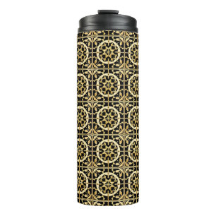 Elegant Gold Geometric Pattern Art Thermal Tumbler