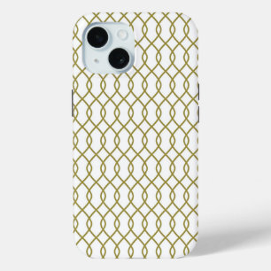 Elegant Gold Geometric Pattern iPhone case 15