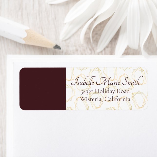 Elegant Gold Geometric Shapes White Wedding Return (Insitu)