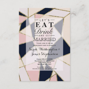 Elegant Gold Geometric Triangles Invitation