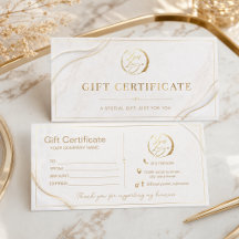 Elegant Gold Gift Certificate | Luxury