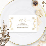 Elegant Gold Gilded Wedding Website / Details Enclosure Card<br><div class="desc">Share your website address, or any reception details you like with this elegant wedding details enclosure card with beautiful hand drawn faux foil gilded garlands framing your message. Elegant "details" phrase in faux gold foil modern hand written calligraphy. If needed, you can select "Edit Using Design Tool" and make changes...</div>