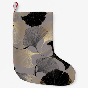 Elegant gold Ginkgo, vintage background. Small Christmas Stocking
