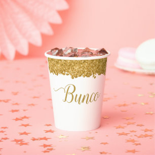 Elegant Gold Girly Bunco Paper Cups