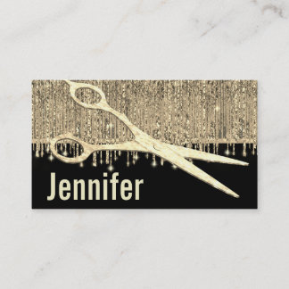 Elegant Gold Glam Hairstylist Appointment Card