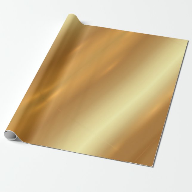 Elegant Gold Glamour Modern Luxury Template Gift Wrapping Paper (Unrolled)