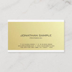 Elegant Gold Glamourous Simple Design Trendy Plain Business Card