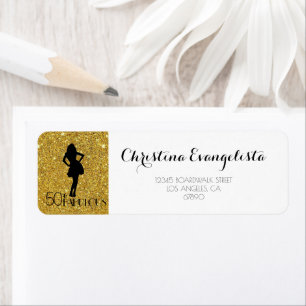 Elegant Gold Glitter 50 & FABULOUS Silhouette