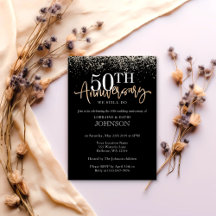 Elegant Gold Glitter 50th Anniversary Party