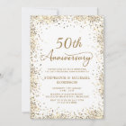 Elegant Gold Glitter 50th Wedding Anniversary