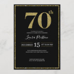 Elegant Gold Glitter 70th Birthday Invitation<br><div class="desc">Modern and elegant design printed Elegant Gold Glitter 70th Birthday Invitation that can be customised with your text. Please click the "Customise it" button and use our design tool to modify this template. Check out the Graphic Art Design store for other products that match this design!</div>