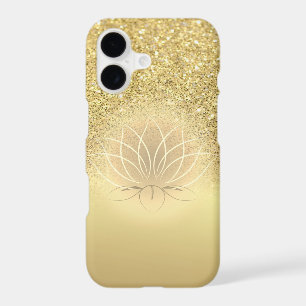 Elegant Gold Glitter Bokeh Lotus