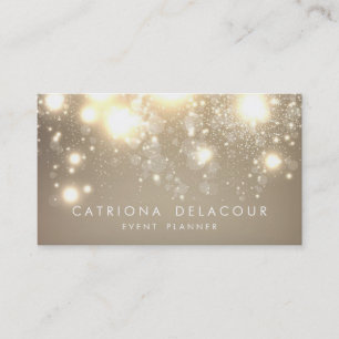 Elegant Gold Glitter Bokeh Luxe Business Card