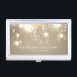 Elegant Gold Glitter Bokeh Luxe Business Card Holder<br><div class="desc">Elegant Gold Glitter Bokeh Luxe Business Card Holder | Showcase your business card with this elegant business card holder. It features gold glitter bokeh and simple typography. Matching items are available.</div>