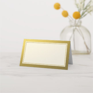 Elegant Gold Glitter Border Blank Place Card