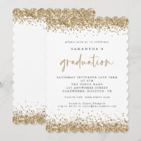 Elegant Gold Glitter Border Graduation