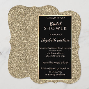 Elegant  Gold Glitter  Bridal Shower Invitation