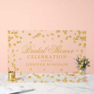 Elegant Gold Glitter Bridal Shower Welcome  Acrylic Sign