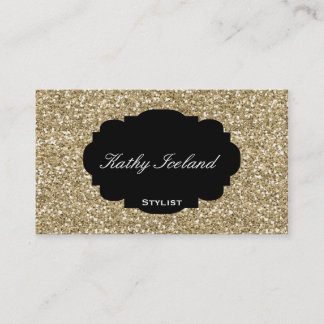 Elegant gold glitter business card