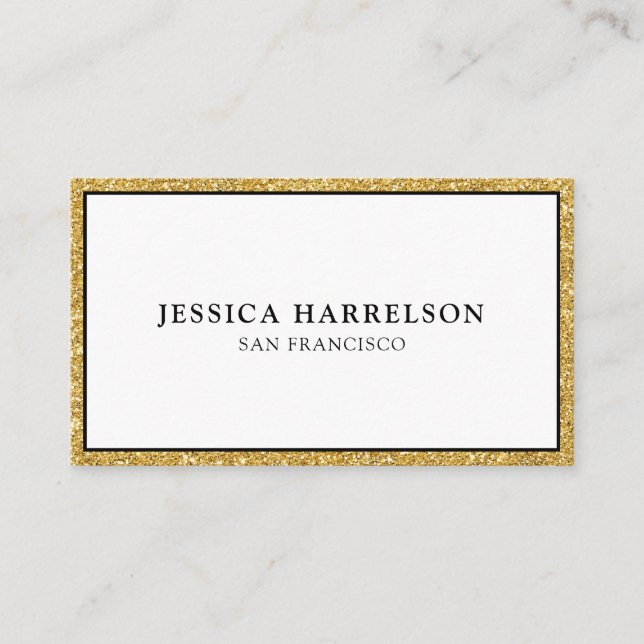 Elegant Gold Glitter Business Card (Front)