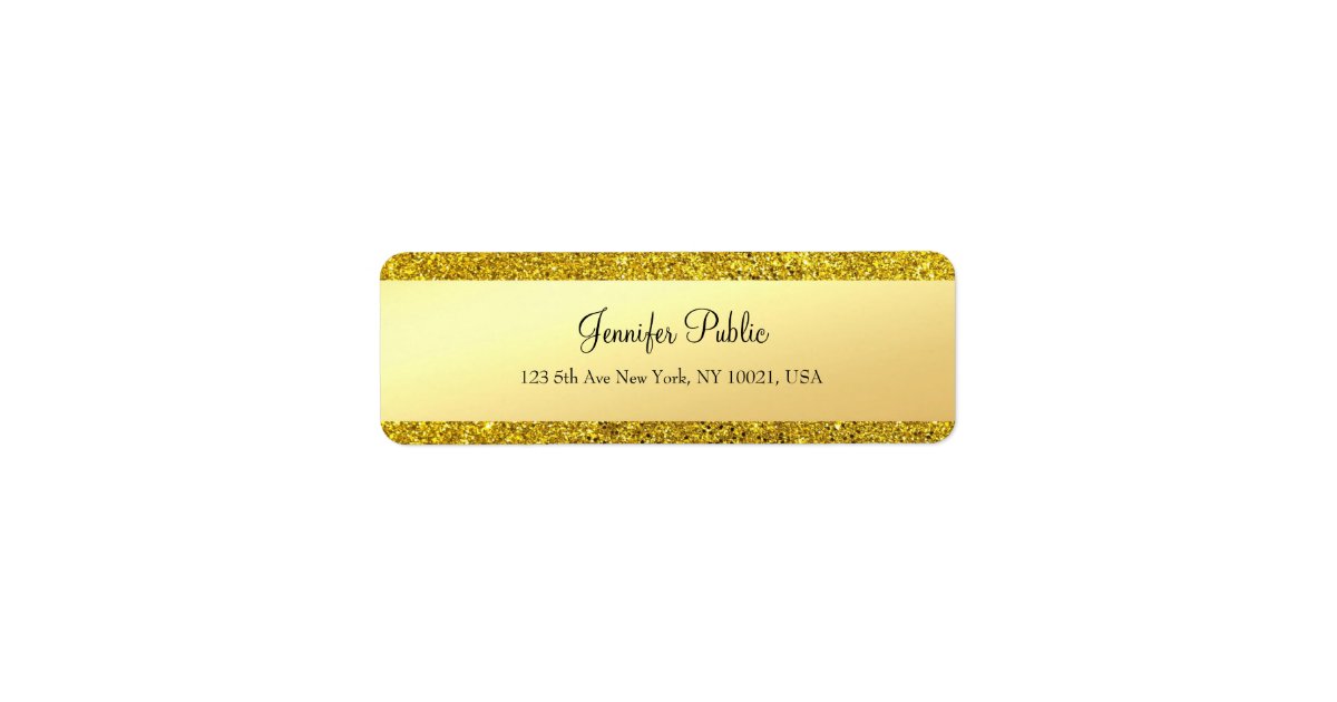 Elegant Gold Glitter Calligraphy Text Template | Zazzle