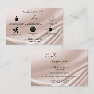Elegant Gold Glitter Candle Care Business Card