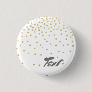 elegant gold glitter confetti dot pattern 3 cm round badge