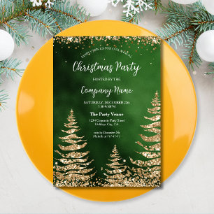 Elegant Gold Glitter Corporate Christmas Party Invitation
