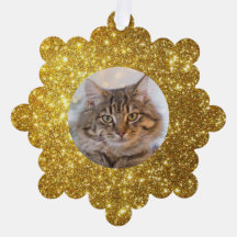 Elegant Gold Glitter Customised Cat