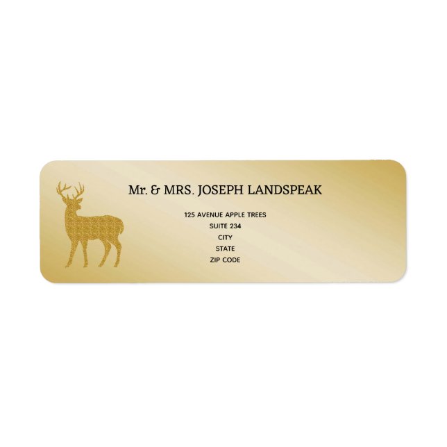 Elegant Gold Glitter Deer Buck Wedding (Front)
