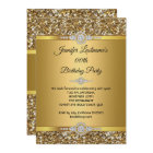 Elegant Gold Glitter Diamond Birthday Party