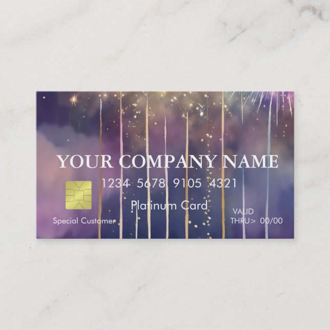 Elegant Gold Glitter Dripping Credit Card (Front)
