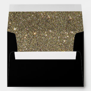 Elegant Gold Glitter Lined Invitation Envelope